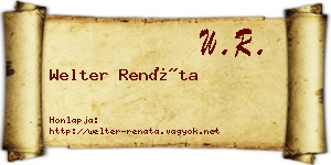 Welter Renáta névjegykártya